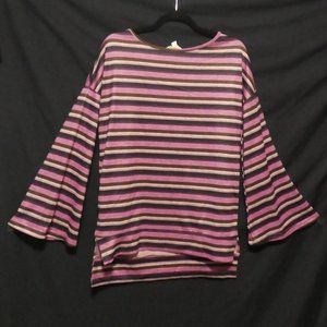 WEEKEND by SUZANNE BETRO | small | Striped Long Sleeve Scoop Neck Shirt | NWOT